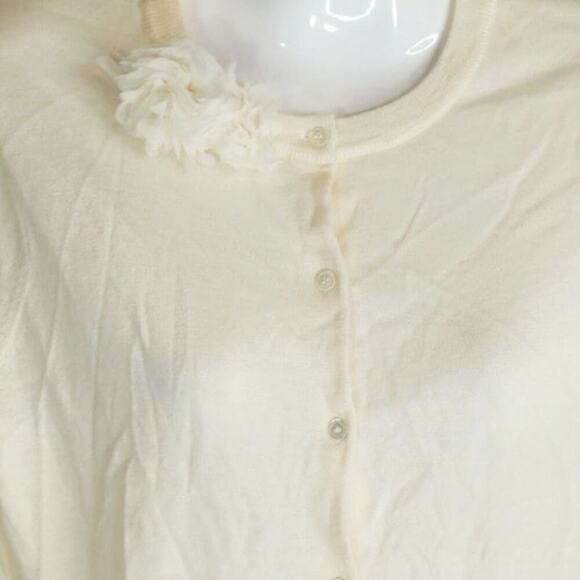 J. Crew‎ Womens Yellow Button Cardigan With Floral Applique Women's Estimated XS - Picture 3 of 8